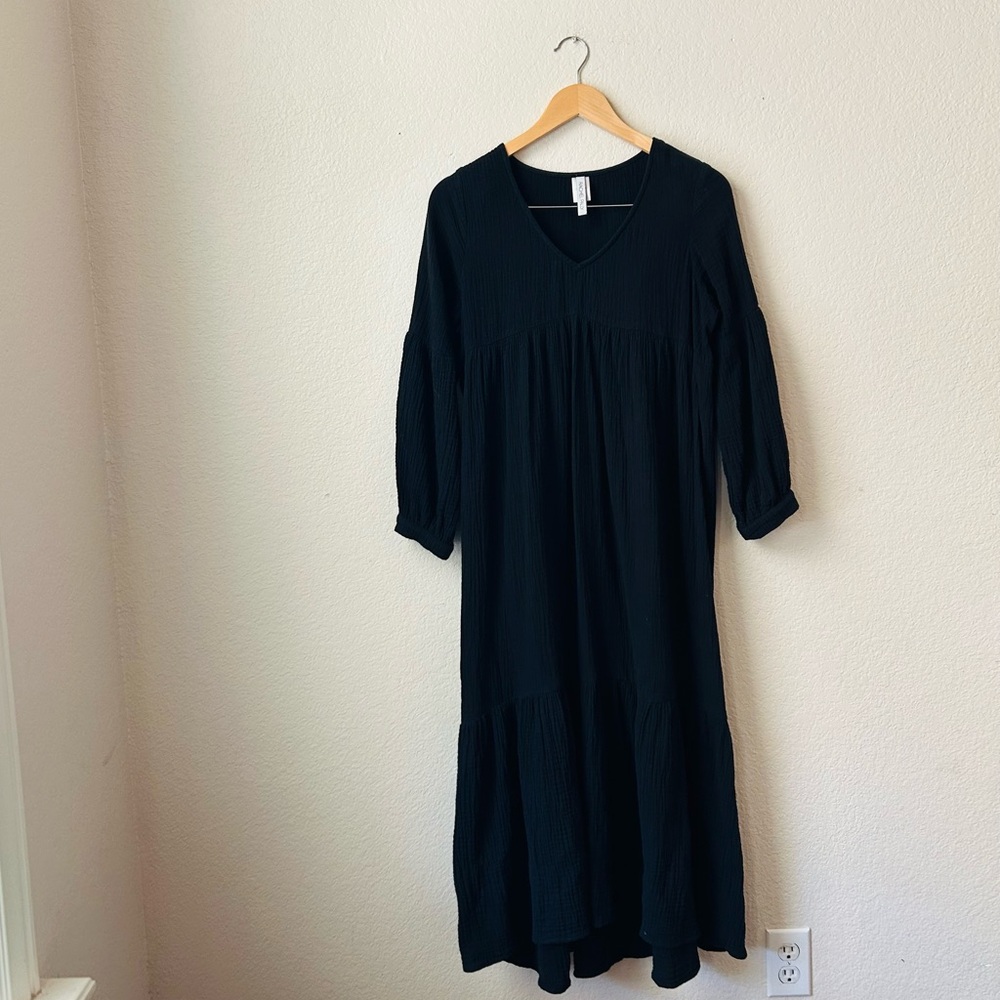 Rachel Pally Gauze Cecelia Midi Dress- Size Extra Small Black